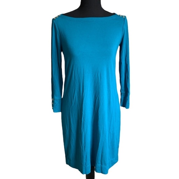 Lilly Pulitzer Sophie Gold Button Jersey Mini Dress Size small - Picture 1 of 14